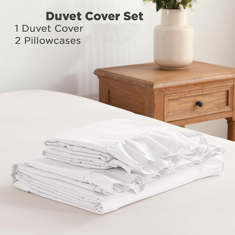 フリルマイクロファイバー掛け布団カバーセット