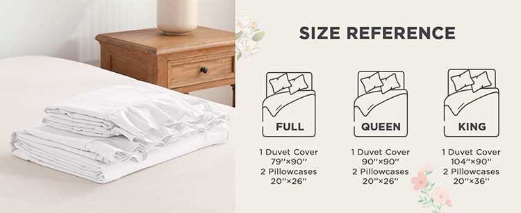 طقم غطاء لحاف من الألياف الدقيقة بكشكشة طقم غطاء لحاف من الألياف الدقيقة بكشكشة