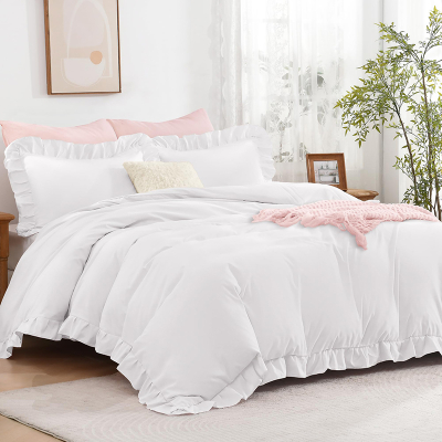 フリルマイクロファイバー掛け布団カバーセット