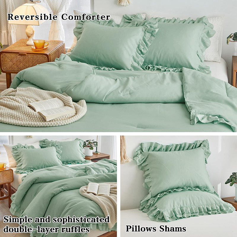 Luxury Fluffy Ruffled Bedding Set