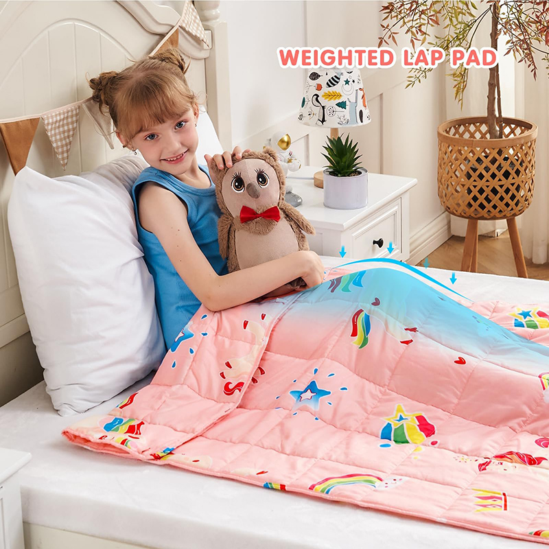 Cooling Weighted Unicorn Rainbow Blanket