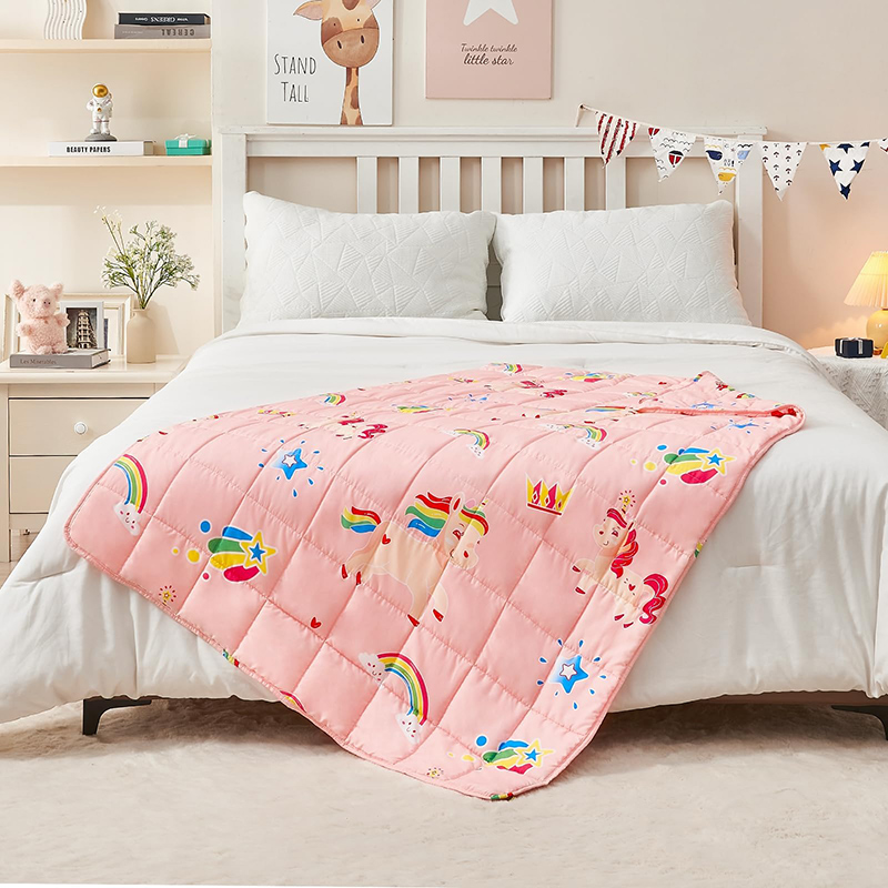 Cooling Weighted Unicorn Rainbow Blanket