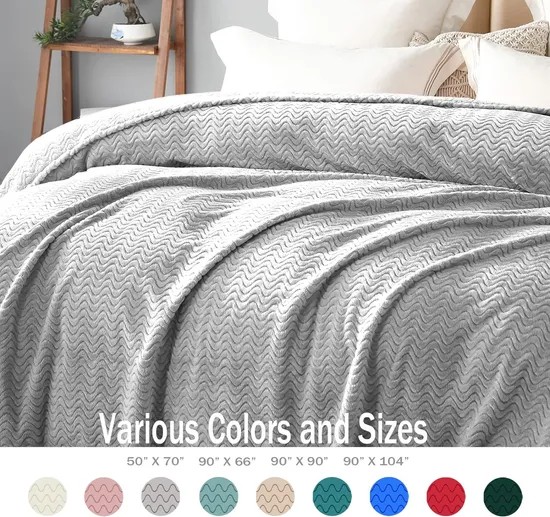 Cozy Velvet Wave Plush Bedspread