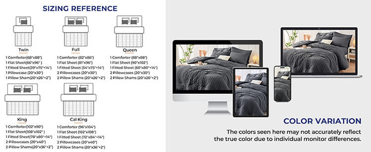 Set copripiumino in seersucker da 7 pezzi Set copripiumino in seersucker da 7 pezzi