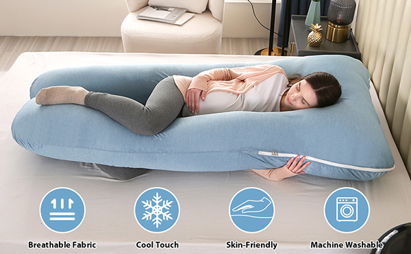 Almofada de gravidez refrigerada em forma de U Almofada de gravidez refrigerada em forma de U