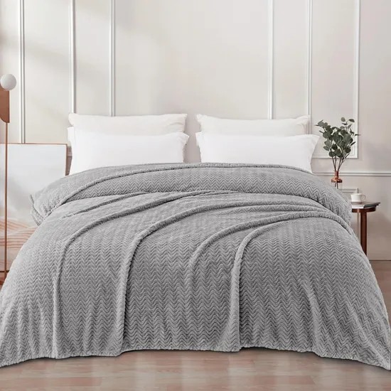 Cozy Velvet Wave Plush Bedspread