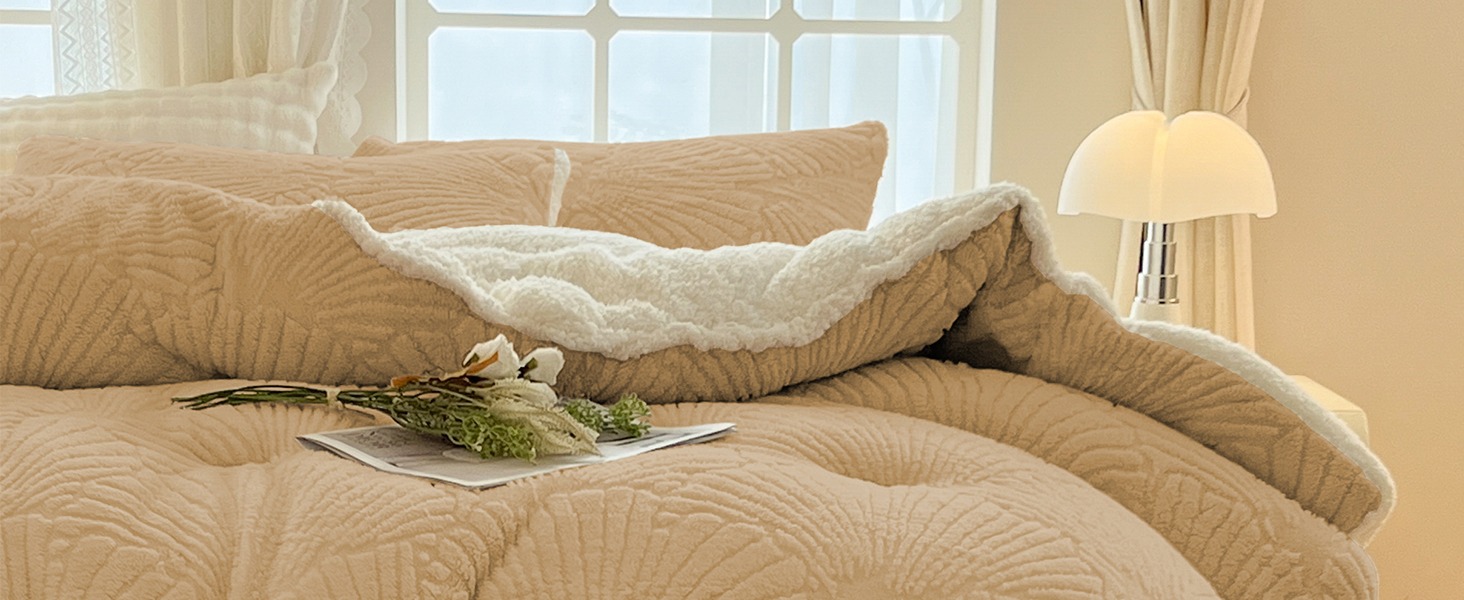 Couette Sherpa Jacquard Coquillage