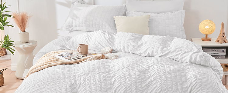 Set copripiumino in seersucker da 7 pezzi Set copripiumino in seersucker da 7 pezzi