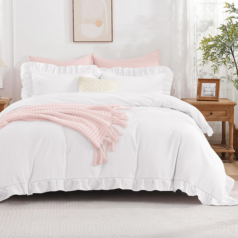 フリルマイクロファイバー掛け布団カバーセット