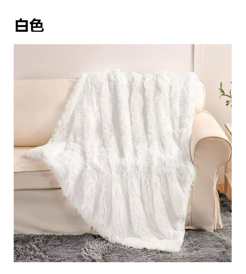 Manta de Tricô Moderna de Coral Fleece Confortável de Dupla Face