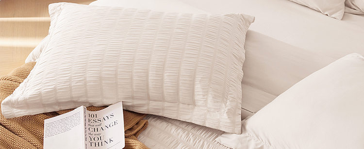 Ensemble de couettes de luxe 7 pièces en seersucker