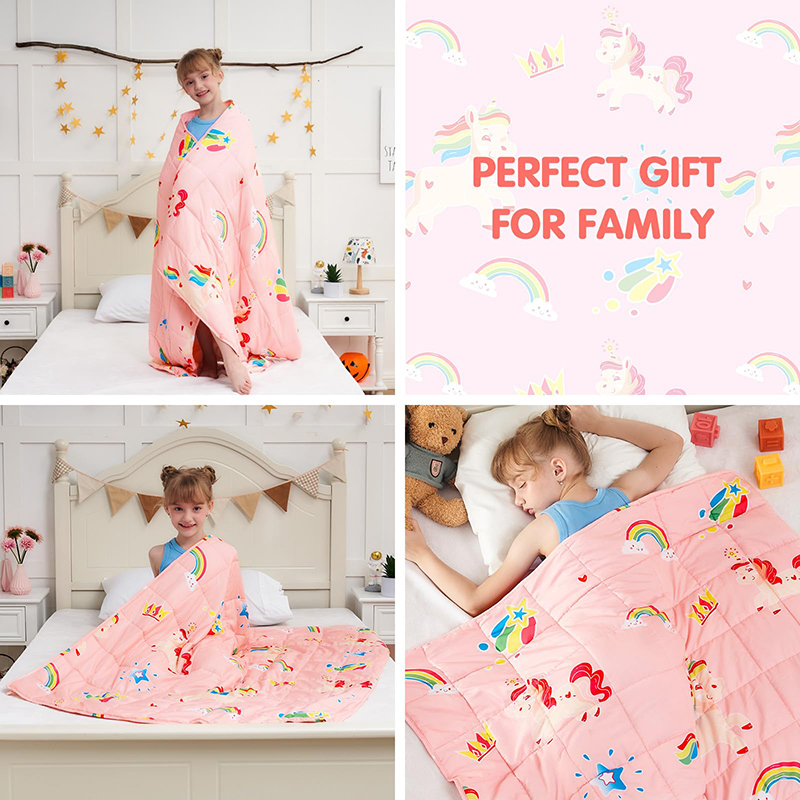 Cooling Weighted Unicorn Rainbow Blanket