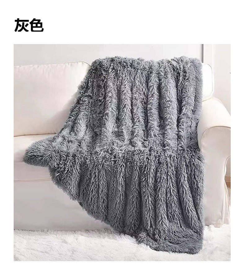 Manta de Tricô Moderna de Coral Fleece Confortável de Dupla Face