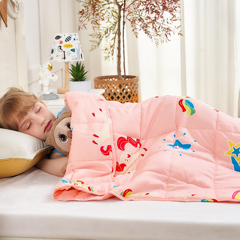 Cooling Weighted Unicorn Rainbow Blanket