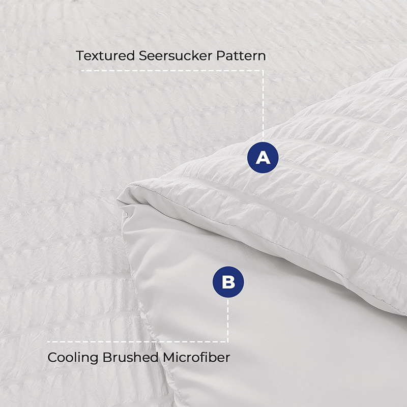 Set copripiumino in seersucker da 7 pezzi