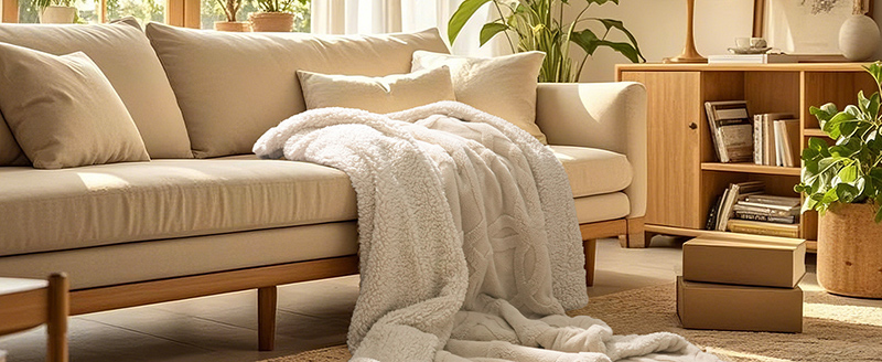 بطانية من صوف الشيربا الجاكار المزخرف بطانية من صوف الشيربا الجاكار المزخرف