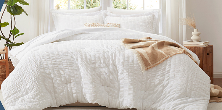 Parure de lit toutes saisons en seersucker Parure de lit toutes saisons en seersucker