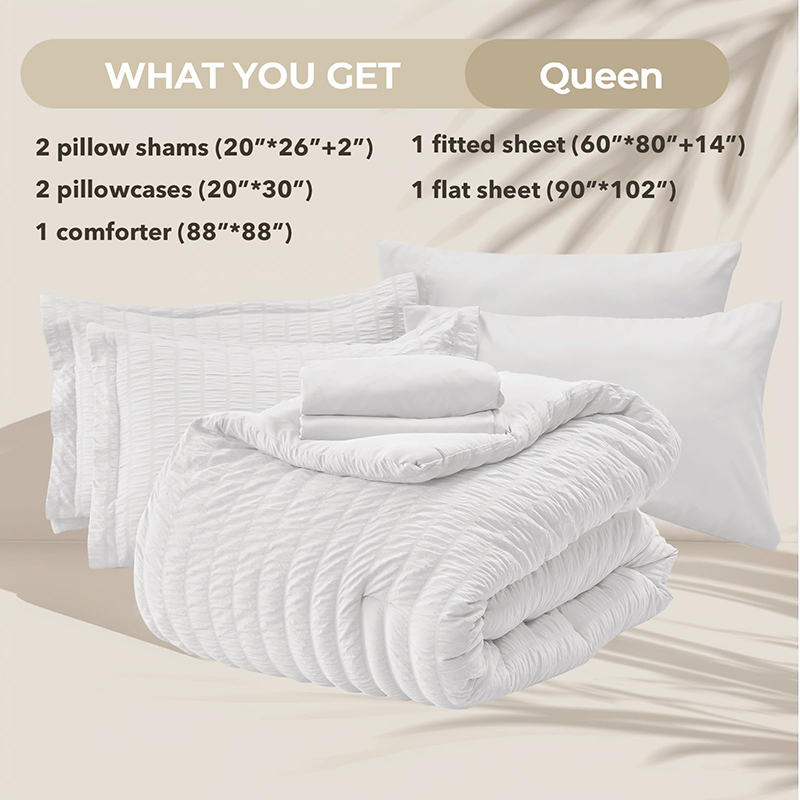 Set copripiumino in seersucker da 7 pezzi